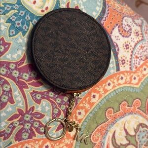 Michael Kors Brown and Gold Key Card Holder